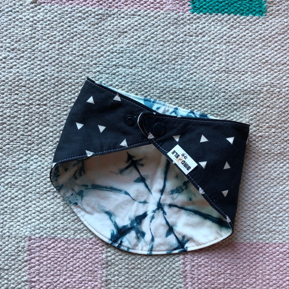 Handmade scarf bib Etsy Bird & Ele shibori print
